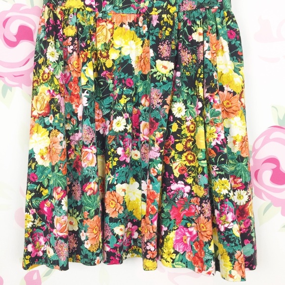 Zara Floral Print Fit and Flare Mini Dress M - Picture 5 of 8